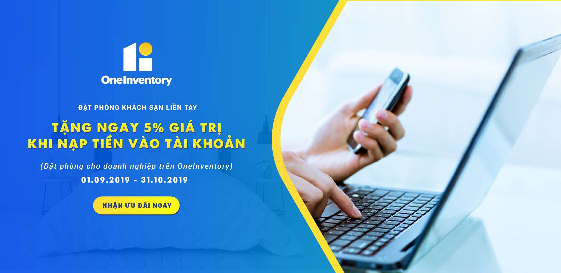 ưu đãi tháng 9 cho doanh nghiệp đặt phòng trên OneInventory