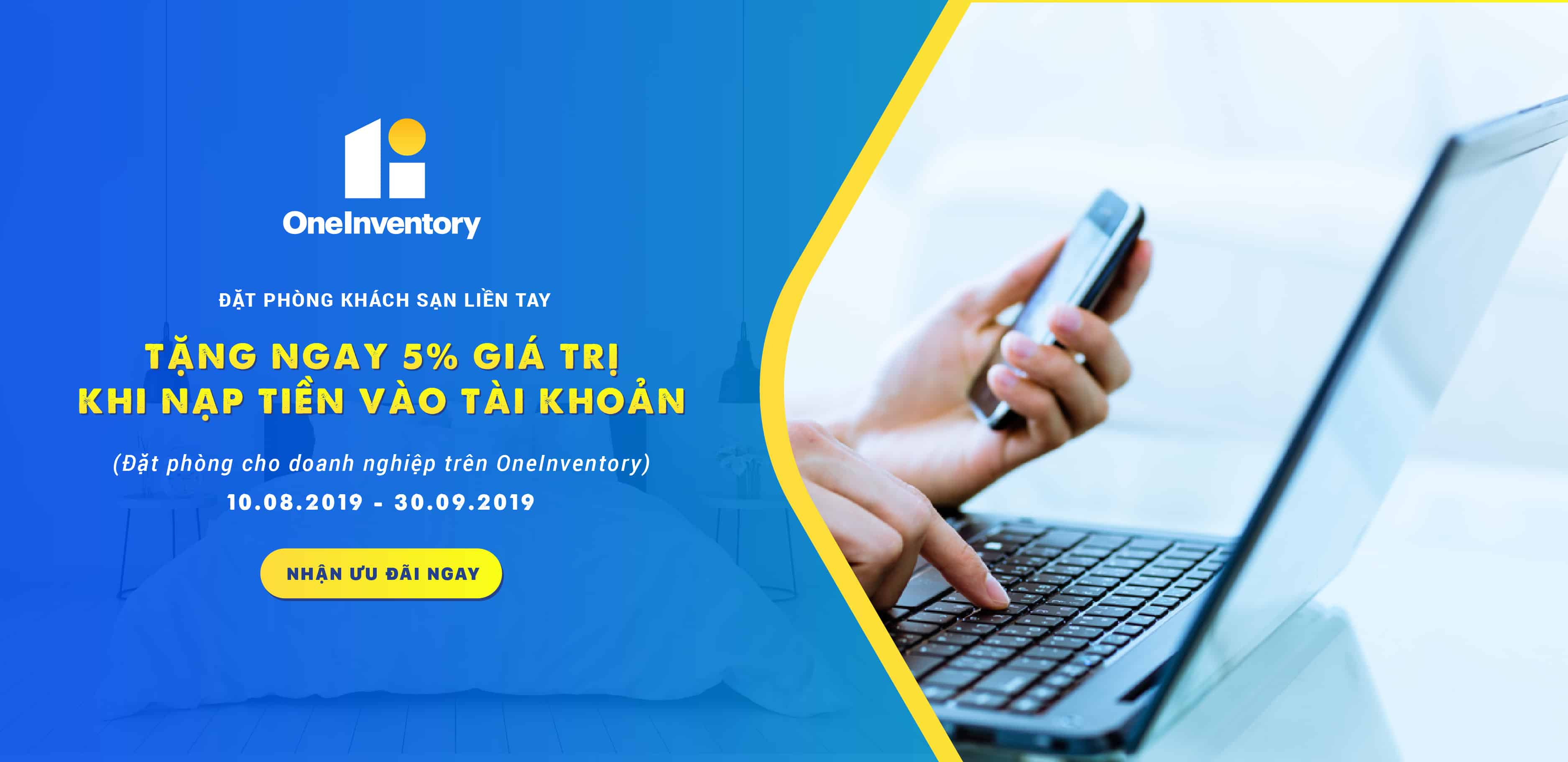 ưu đãi tháng 9 cho doanh nghiệp đặt phòng trên OneInventory