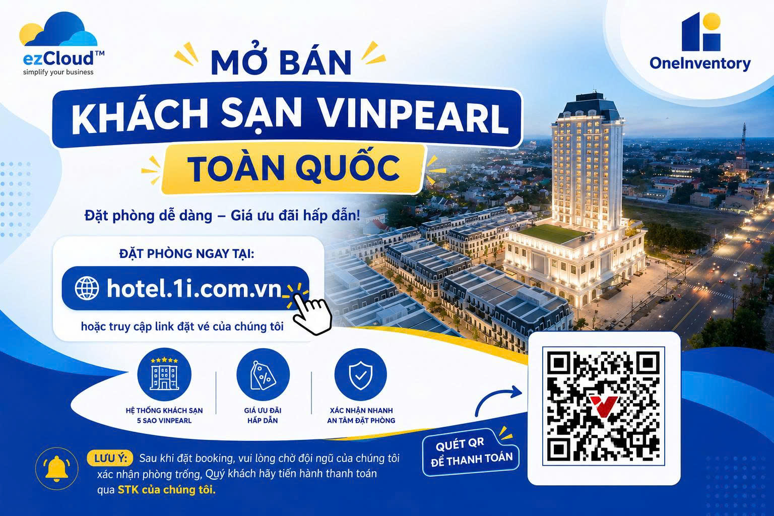 OneInventory chính thức mở bán khách sạn Vinpearl trên toàn quốc